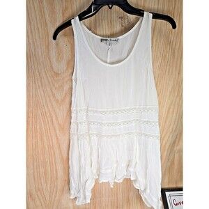 GYPSIES & MOONDUST Swing Trapeze Tunic BLOUSE WHITE MEDIUM.